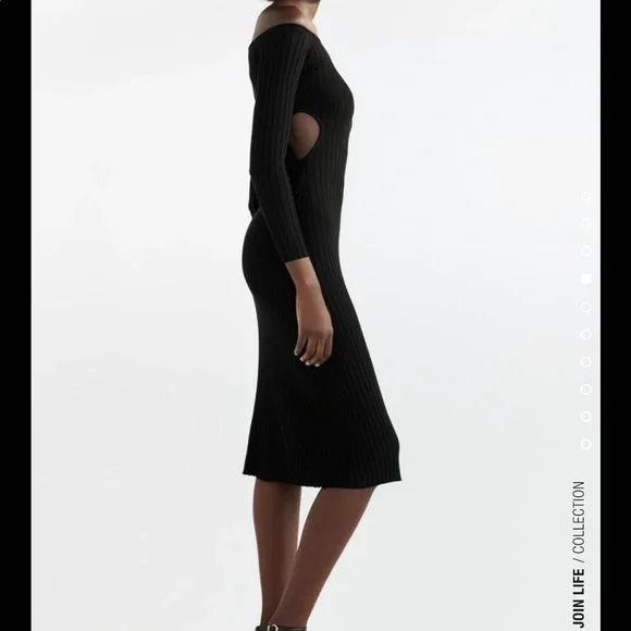 🆕 Zara Cut Out Rib Dress SIZE Medium - Picture 4 of 11